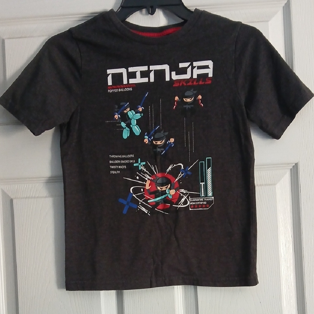 Garanimals Black Ninja Graphic Tee with Red and Blue Accents